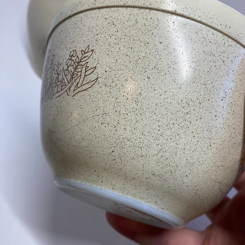 Vintage Pyrex Forest Fancies Mushroom #403 And #401 Nesting Mixing Bowls Set - Picture 7 of 11